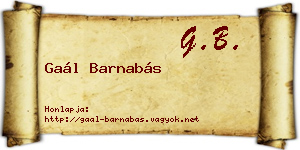 Gaál Barnabás névjegykártya