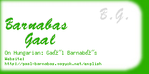 barnabas gaal business card